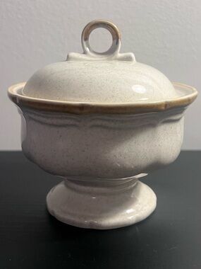 Vintage Mikasa covered sugar dish: garden club